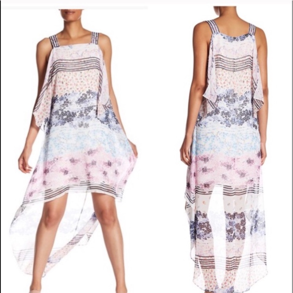 BCBG Maxazria Aaric Floral Asymetric dress L